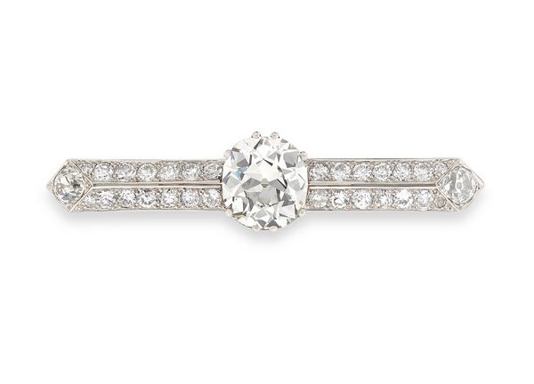 Cartier, Diamond and enamel brooch, circa 1930.