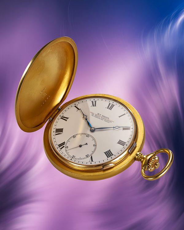 A 1903 Paul Ditisheim one-minute detent escapement tourbillon pocket watch with Guillaume balance in 18k yellow gold. Included in the Phillips Geneva Watch Auction: XXIII.