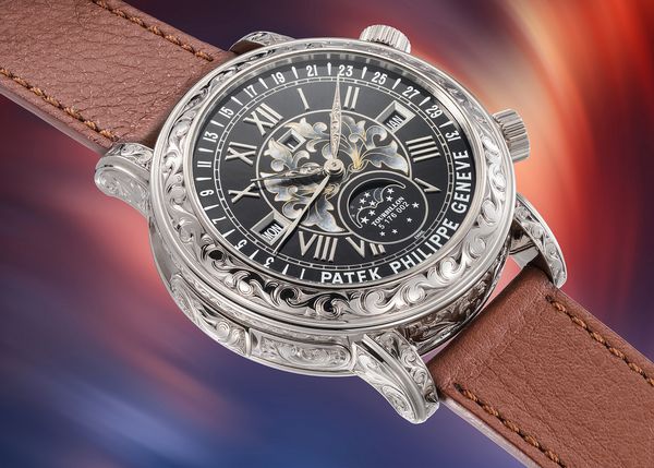 A 2018 Patek Philippe Sky Moon Tourbillon Ref. 6002G-010 in 18k white gold with black dial, included in the Phillips Geneva Watch Auction: XXIII.