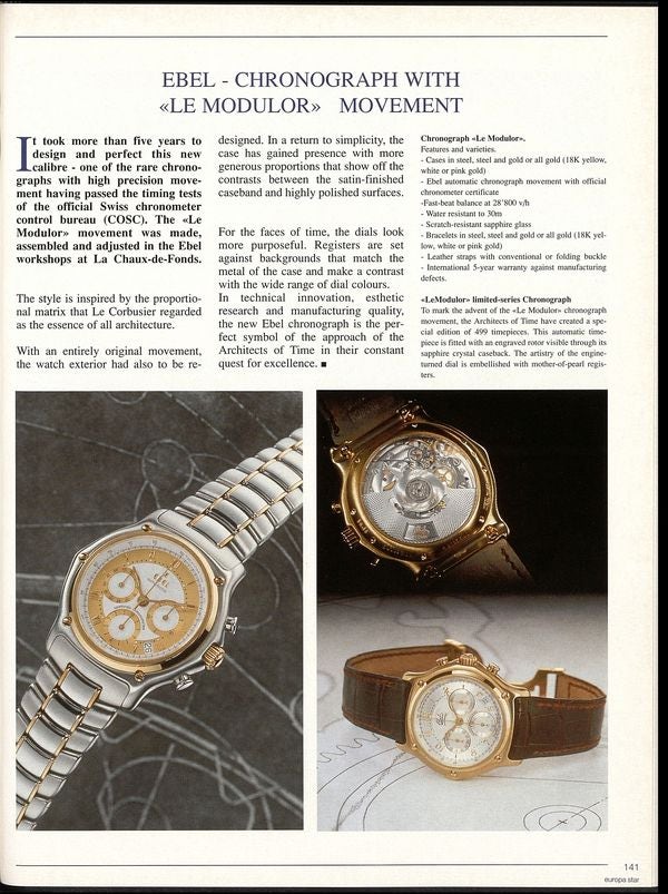 The Fine Print: Ebel Is Back! A Complete Collectors’ Guide To Complicated Ebel Wristwatches Of The Late 20th Century