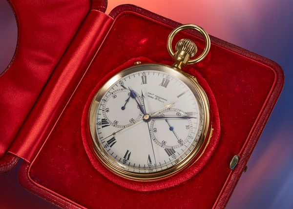 A circa 1928 Charles Frodsham minute repeating, split-seconds chronograph pocket watch in 18k yellow gold with one-minute tourbillon, originally sold to J.P. Morgan Jr. Included in the Phillips Geneva Watch Auction: XXIII.