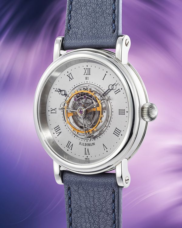 A 2006 Haldimann H1 Central Tourbillon in platinum that's included in the Phillips Geneva Watch Auction: XXIII.
