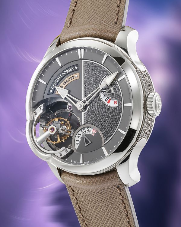 A 2017 Greubel Forsey Tourbillon 24 Secondes Edition Historique in platinum that's included in the Phillips Geneva Watch Auction: XXIII.