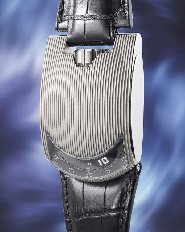 A circa 2003 Urwerk UR103 in 18k white gold that's included in the Phillips Geneva Watch Auction: XXIII.