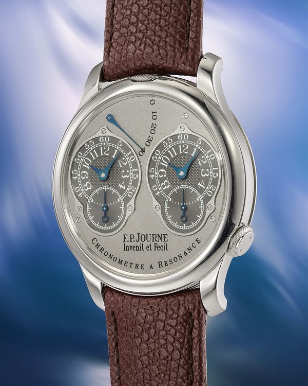 A circa 2009 F.P. Journe Chronomètre à Résonance 'Pisa' Edition in platinum that's included in the Phillips Geneva Watch Auction: XXIII.