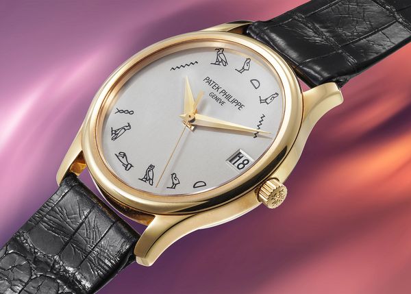 2002 Patek Philippe Ref. 3998J-013 in 18k yellow gold with hieroglyph dial that is included in the Phillips Geneva Watch Auction: XXIII.