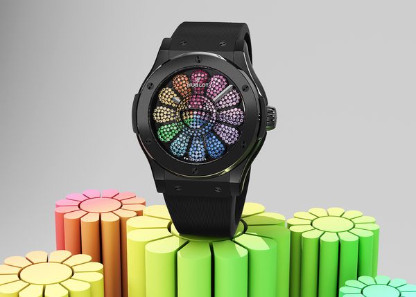 colorful hublot watch with flower