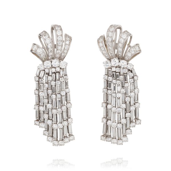 1950s style diamond earrings