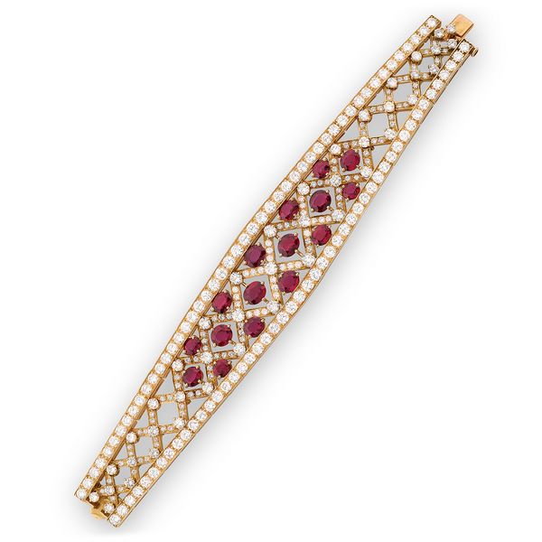 1980s Van Cleef & Arpels ruby and diamond bracelet 'Escurial'