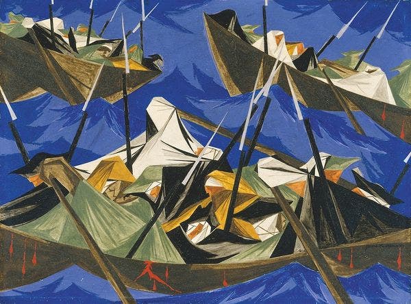 Barbara Earl Thomas and Jacob Lawrence at the Seattle Art Museum