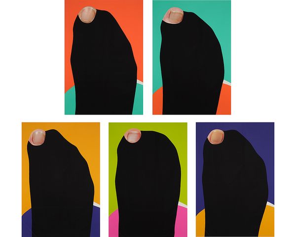 John Baldessari, Foot and Stocking (With Big Toe Exposed): Brienne, Fran, Io, Phil, Shelly