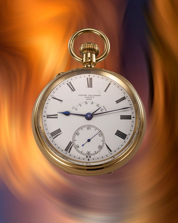 A circa 1890 Victor Kullberg one-minute tourbillon pocket chronometer in 18k yellow gold with Earnshaw spring detent escapement. Included in the Phillips Geneva Watch Auction: XXIII.