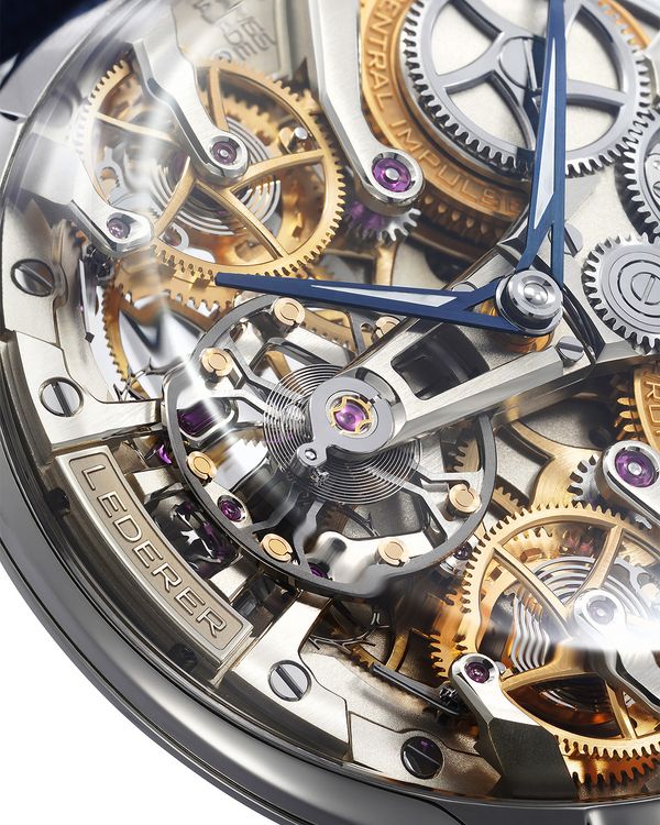 Lot 100: Lederer Central Impulse Chronometer Inverto “Prototype 00” in Steel that will be offered at the Phillips Geneva Watch Auction: XXIII. Estimate: CHF 60,000 - 120,000