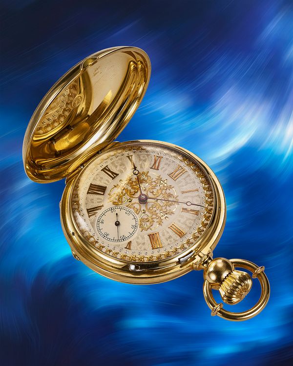 circa 1870 Louis Richard triple-bridge tourbillon pocket watch in 18k yellow gold that's included in the Phillips Geneva Watch Auction: XXIII.