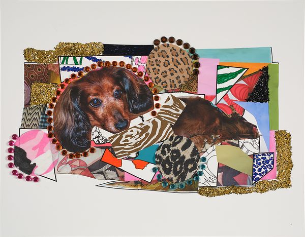 Mickalene Thomas, Portrait de Priscilla la Petite Chienne Deux :), 2012.