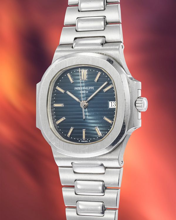 Lot 216: A 1995 Patek Philippe Nautilus Ref. 3800/1 in platinum that's included in the Phillips Geneva Watch Auction: XXIII. Estimate: CHF 80,000 - 160,000