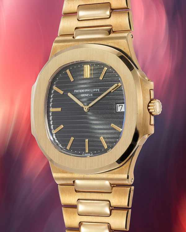 Lot 218: A 1983 Patek Philippe Nautilus Ref. 3700/11 in 18k yellow gold that's included in the Phillips Geneva Watch Auction: XXIII. Estimate: CHF 80,000 - 160,000