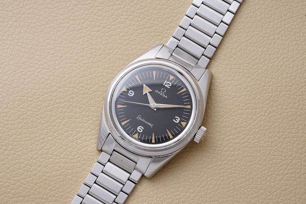 Omega Railmaster ref 2914-1 with broad arrow hands for Phillips Geneva Watch Auction Eight