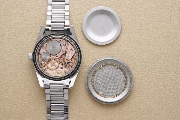 Omega Railmaster ref 2914-1 with broad arrow hands for Phillips Geneva Watch Auction Eight