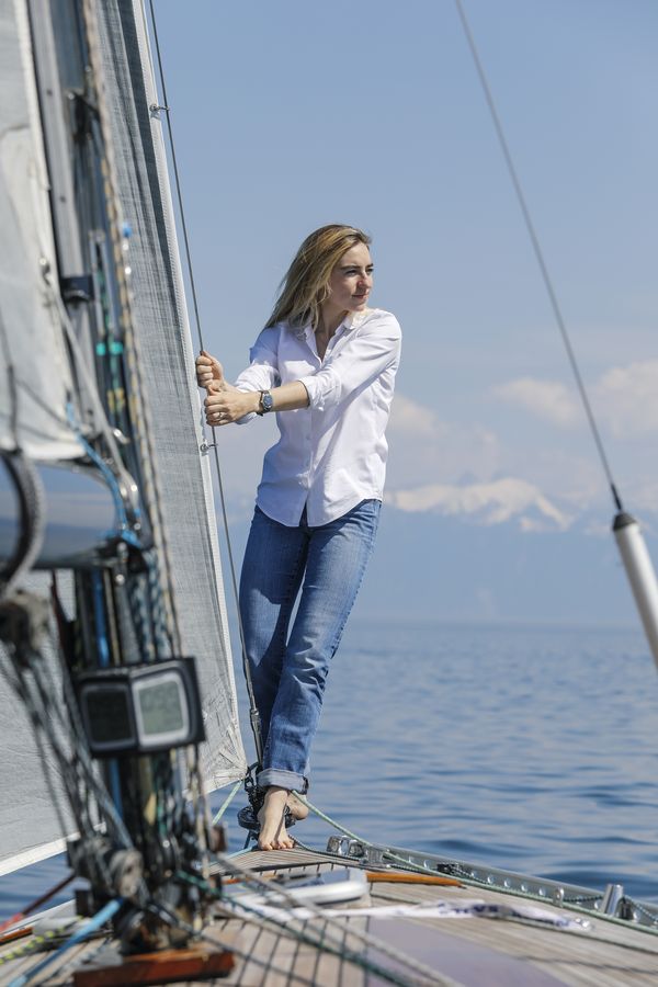 Out For A Spin: Clara Kessi Sails Across Lake Geneva With A Pair Of IWC Yacht Clubs