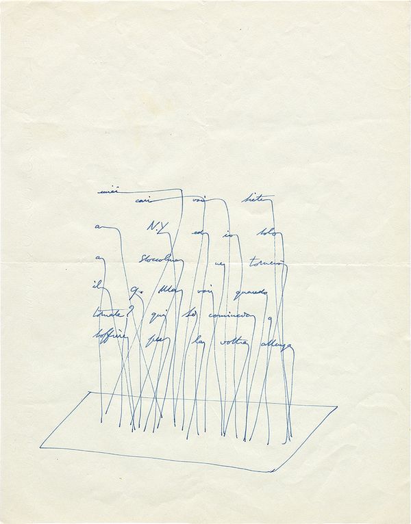 Gio Ponti Letter Drawing