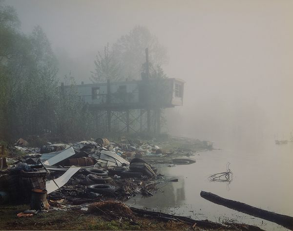 Richard Misrach, Abandoned Trailer Home, Mississippi River, near Dow Chemical Plant, Plaqueville, Louisiana