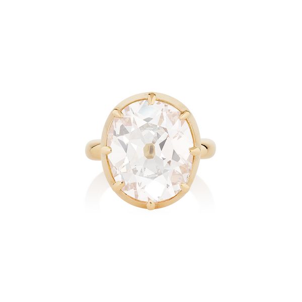 Very fine Light Pink-Brown diamond ring weighing 10.08 carats, SI1 clarity.