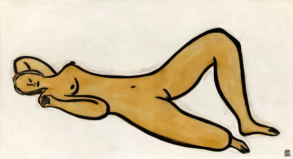 Sanyu, Reclining Nude, with Raised Knee II
