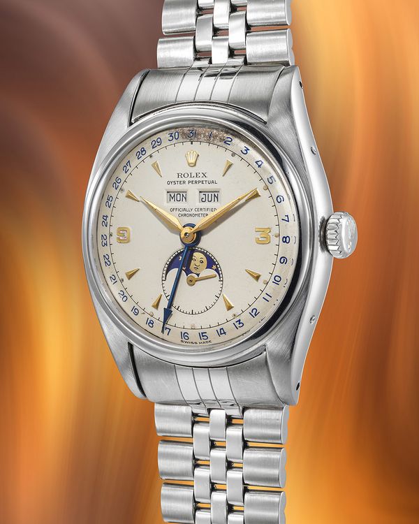 A circa 1953 Rolex Ref. 6062 in stainless steel that's included in the Phillips Geneva Watch Auction: XXIII.