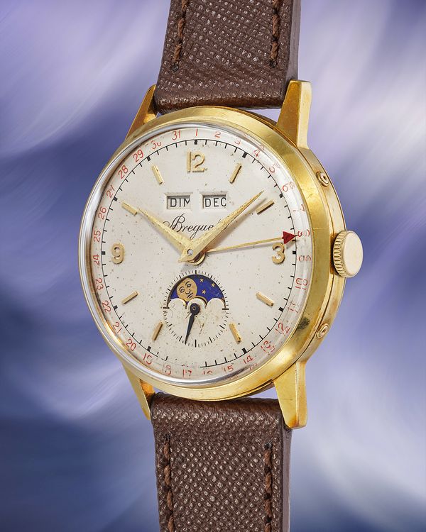 A 1963 Breguet Triple-Calendar in 18k yellow gold that's included in the Phillips Geneva Watch Auction: XXIII.