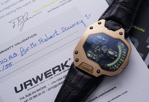 The Urwerk UR-110RG worn by Robert Downey Jr. Spiderman: Homecoming.