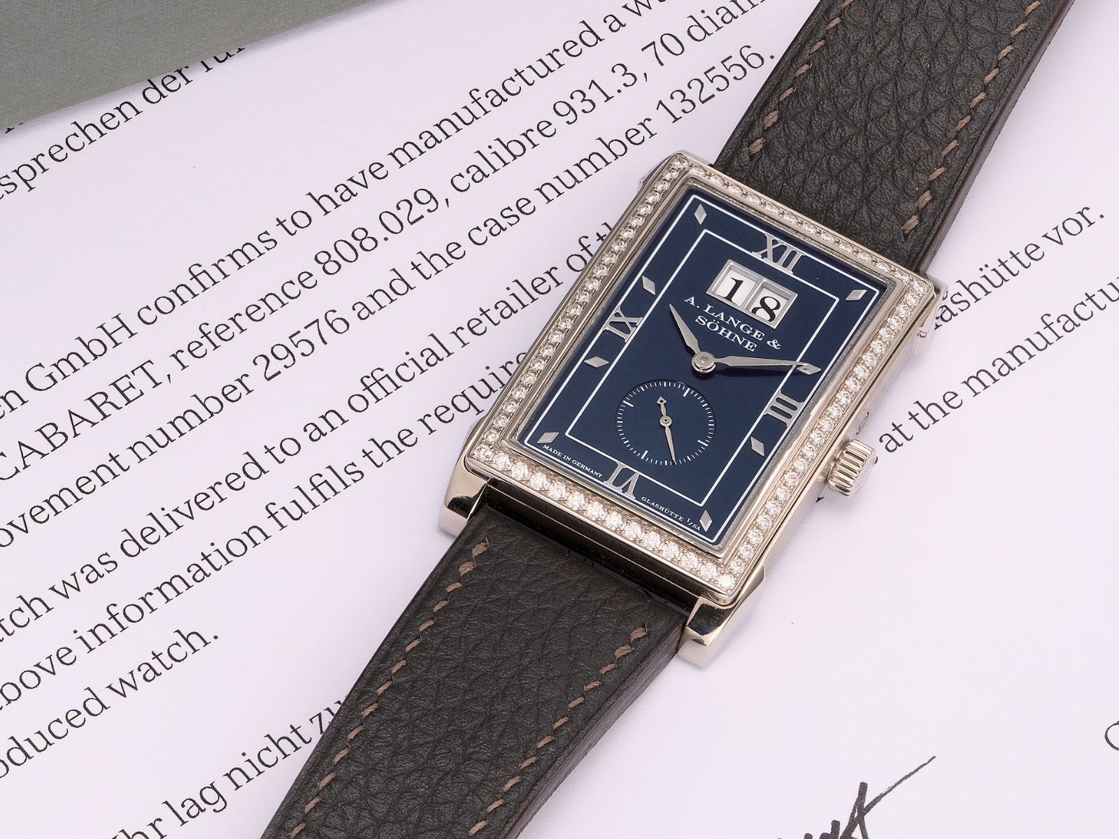 Lot 8065: A circa 2000 A. Lange & Söhne Cabaret Ref. 808.029 in 18k white gold with a diamond-set bezel, included in the Phillips Hong Kong Sessions, Fall 2026. Estimate: HKD $95,000–180,000