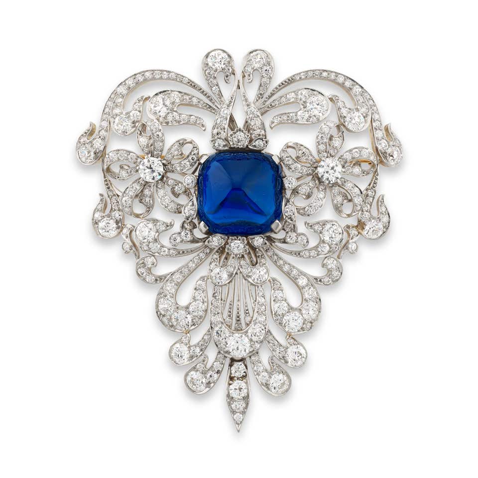 Tiffany & Co. 'The Vanderbilt Sapphire' Magnificent and highly important sapphire and diamond brooch, early 20th century