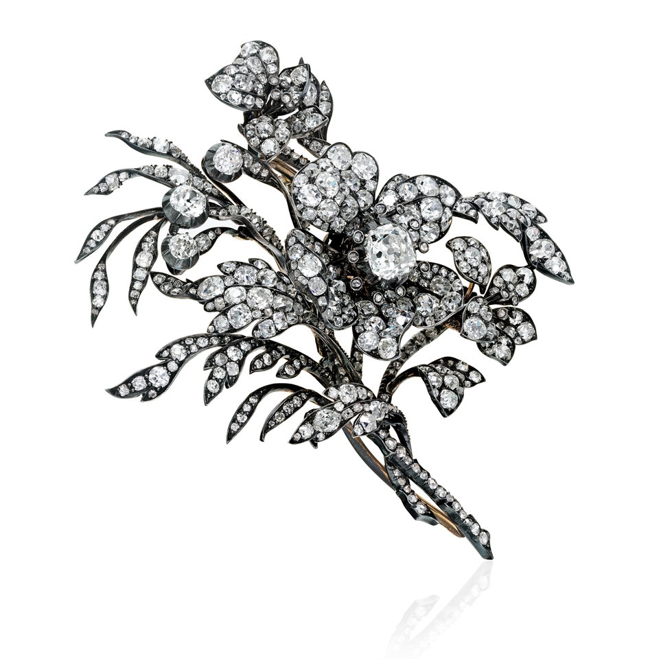 Antique Diamond Brooch, Mid-19th Century