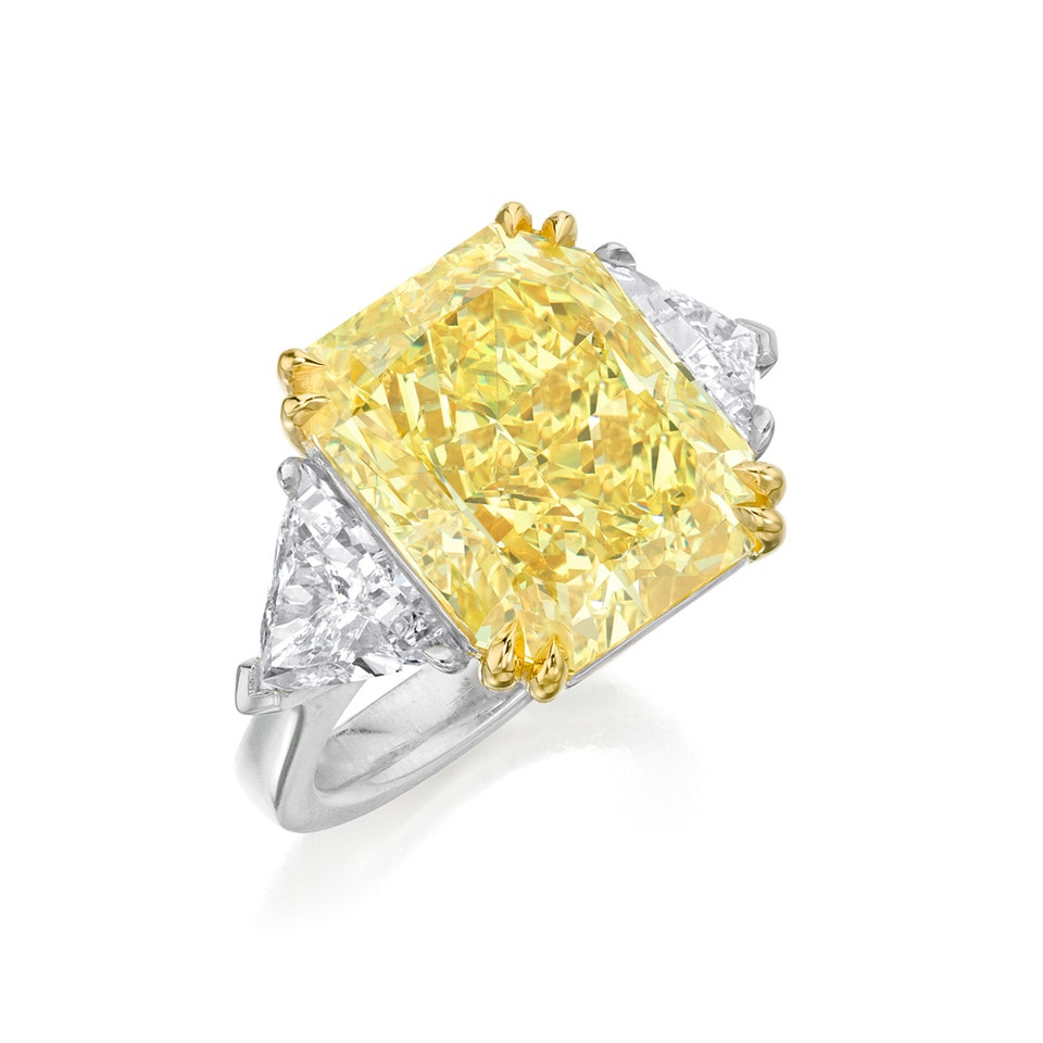 Fancy Intense Yellow Diamond Ring Estimate: $150,000–250,000 Sold for $258,000