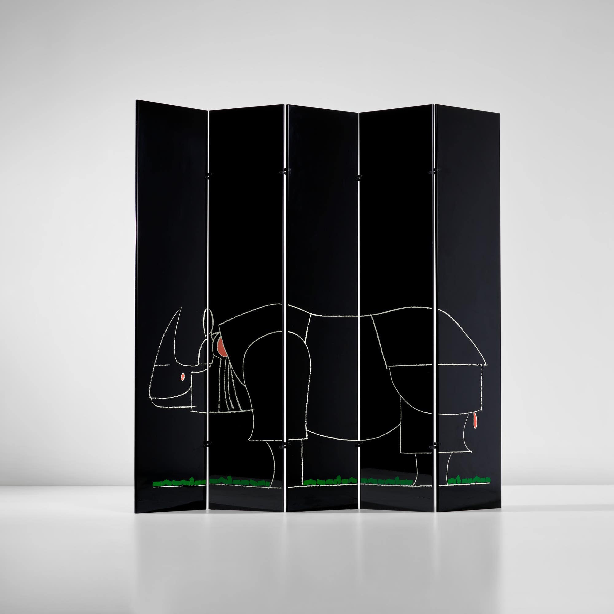 FRANÇOIS-XAVIER LALANNE & KAZUHIDE TAKAHAMA, Rhinocéros Five-Panelled Screen