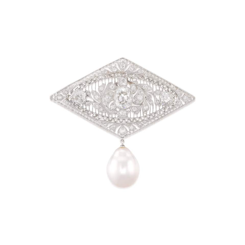 Diamond and cultured pearl brooch Phillips Hong Kong Jewels Auction