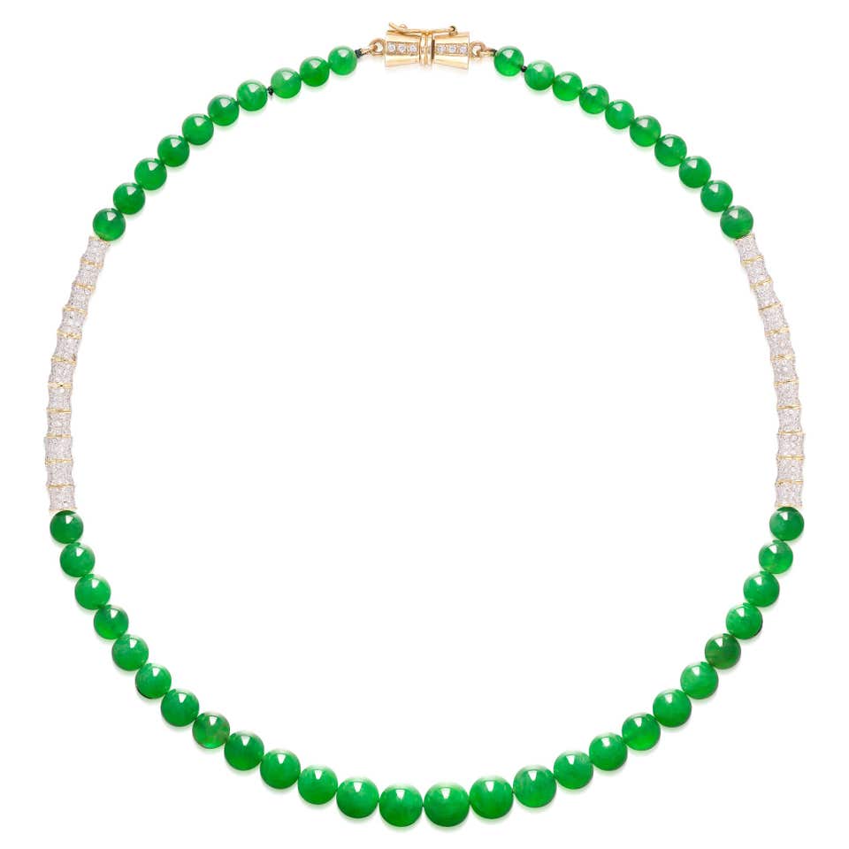 Jadeite bead and diamond necklace Phillips Hong Kong Jewels Auction