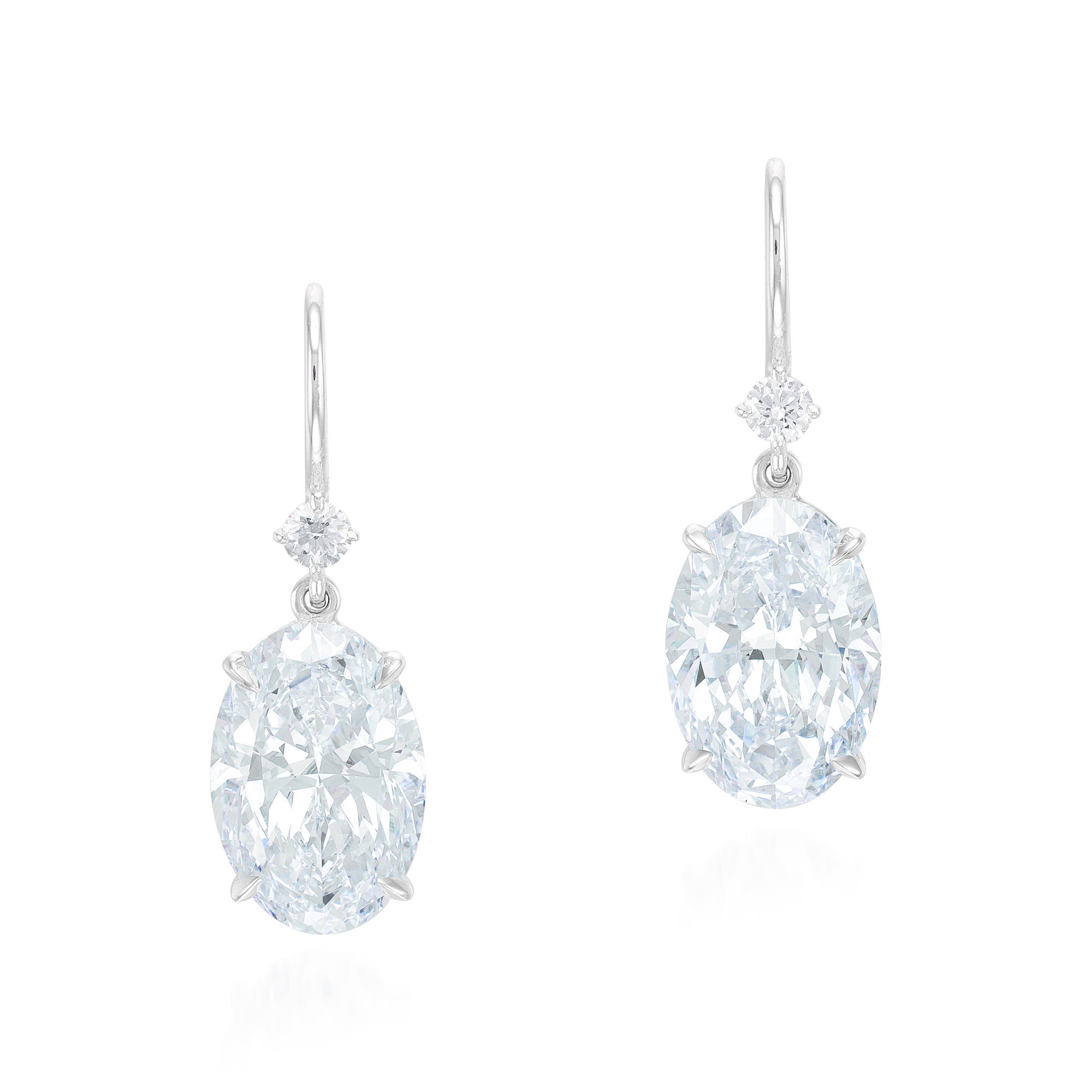 Pair of diamond earrings, Phillips Hong Kong Jewels Auction.