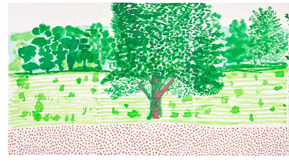 David Hockney Autour de la maison, été (Around the House, Summer)