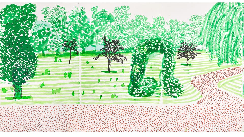 David Hockney Autour de la maison, été (Around the House, Summer)
