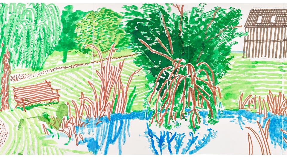 David Hockney Autour de la maison, été (Around the House, Summer)