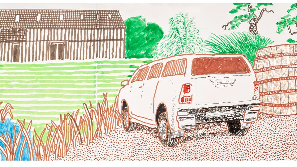 David Hockney Autour de la maison, été (Around the House, Summer)
