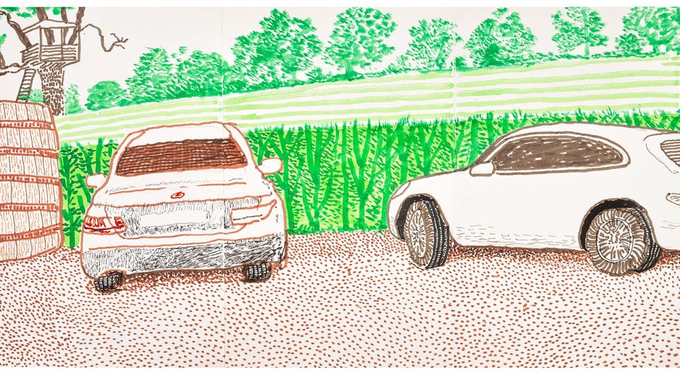 David Hockney Autour de la maison, été (Around the House, Summer)