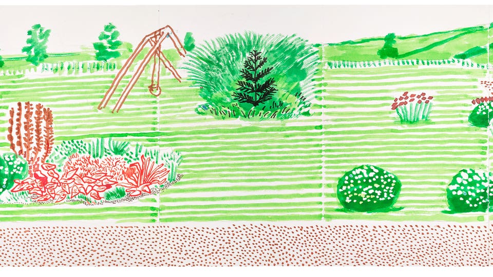 David Hockney Autour de la maison, été (Around the House, Summer)