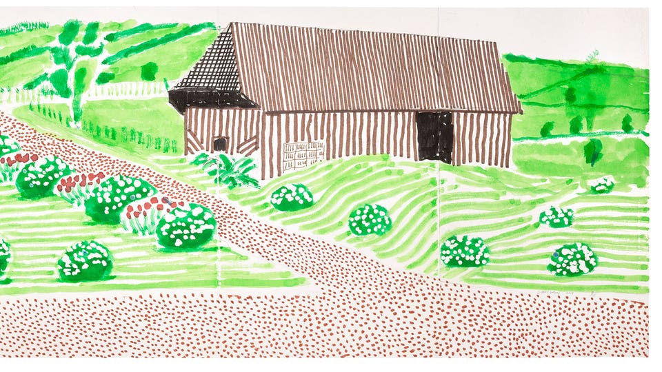 David Hockney Autour de la maison, été (Around the House, Summer)