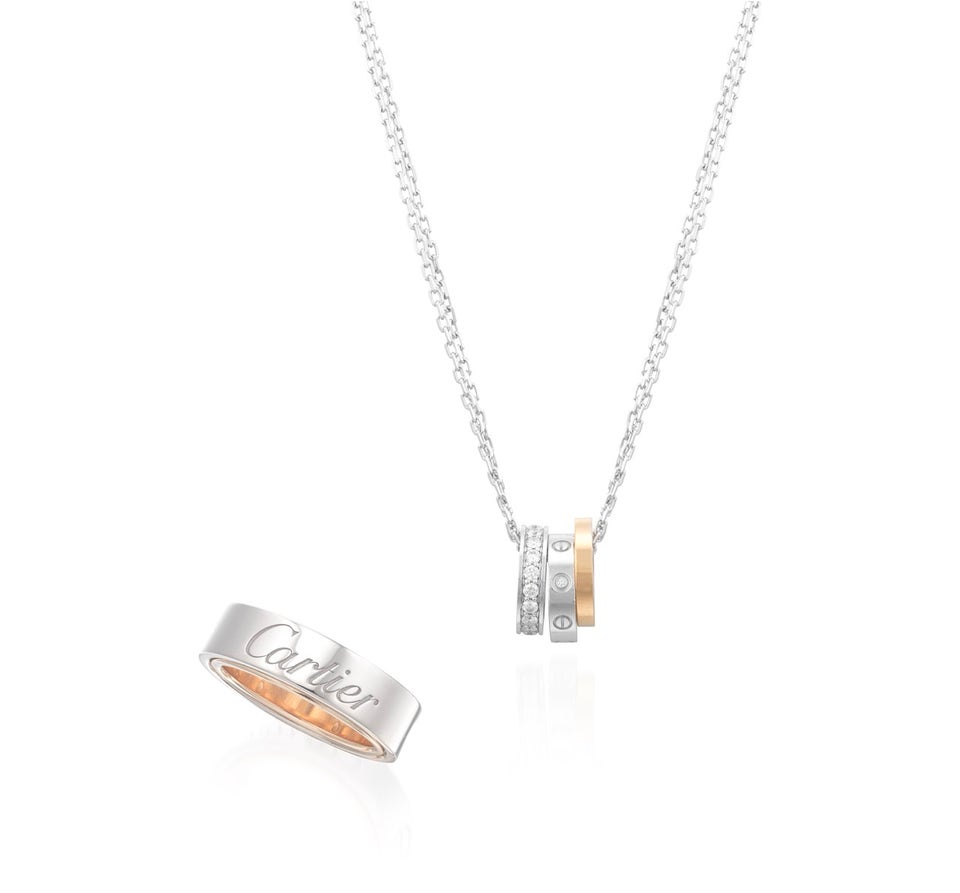 Cartier Gold and diamond necklace, 'Love', and gold ring/pendant combination, 'Secret Love' HKD 20,000 - 40,000 Phillips Hong Kong Jewels Online Auction