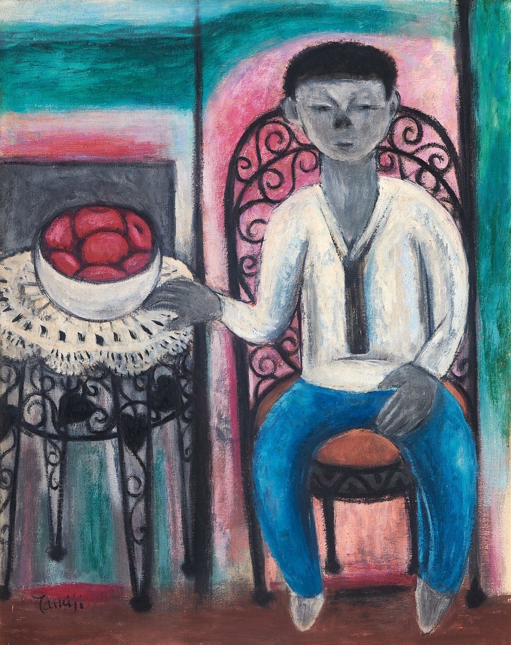 Tamiji Kitagawa Boy and Apple, Phillips Modern & Contemporary Art Auction Hong Kong.