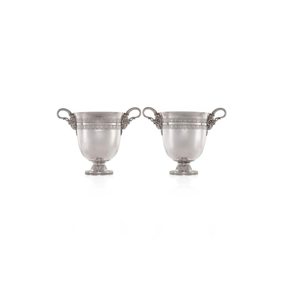 HENRI AUGUSTE, Pair of silver bottle coolers, 1789-1790. The Geneva Jewels Auction: VII.
