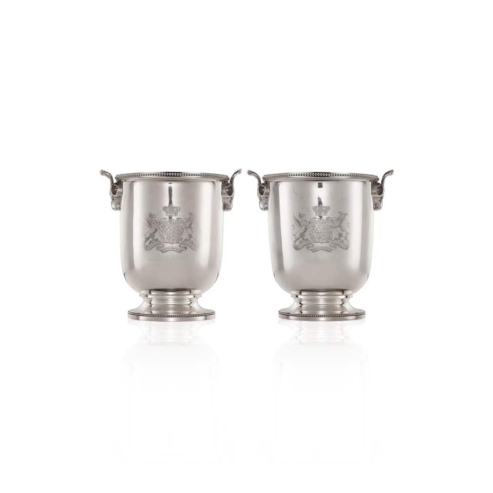 EDWARD FARRELL, Pair of silver bottle coolers, 1837. The Geneva Jewels Auction: VII. 